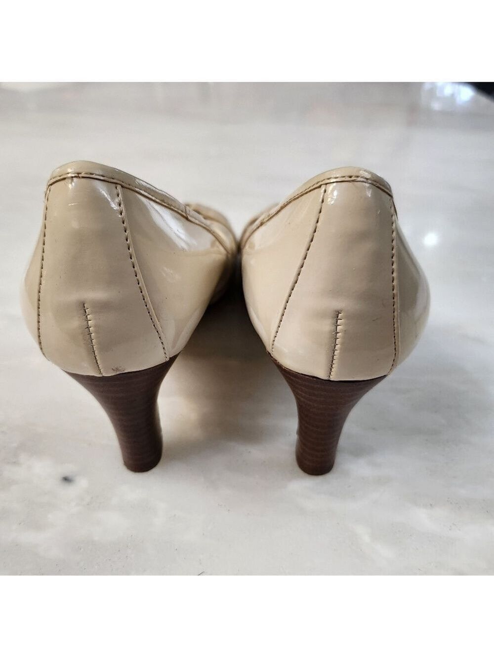 Ralph Lauren  Cream Patent Leather Shoes - Picture 9 of 10
